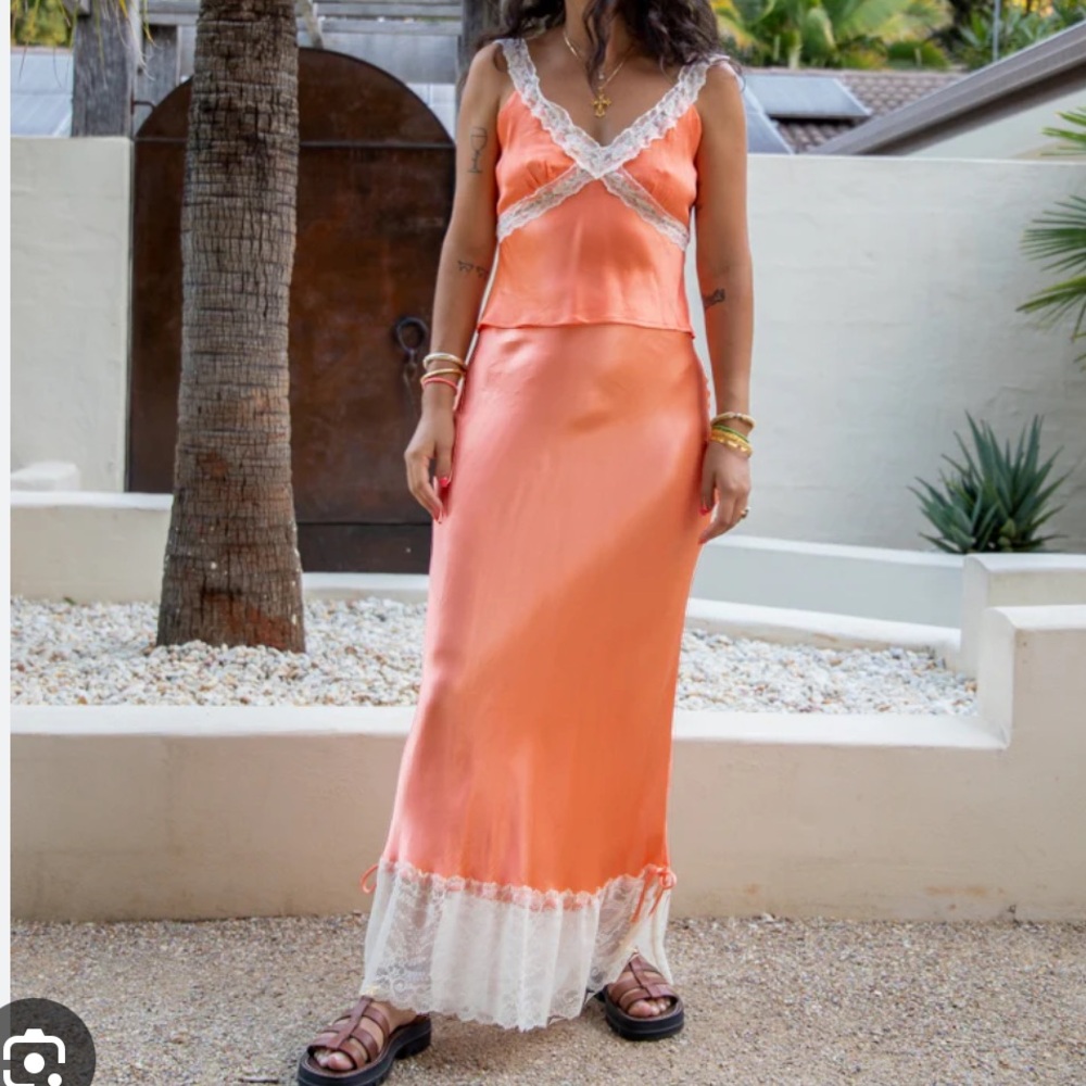 VRG GIRL- Trouble With Us Bias Cut Maxi Skirt